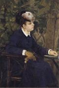 Pierre Renoir Woman in a Garden-Lise Trehot(Woman with a Segull Feather) oil